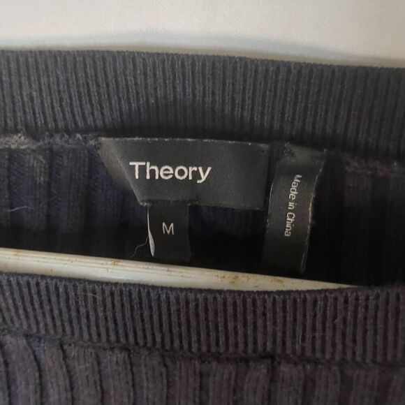Theory Sandora Woolcot Dark Navy Merino Sweater Boat Bateau Neck M Medium - Picture 4 of 12